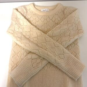Heartloom cream cable sweater